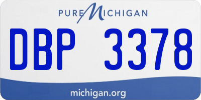 MI license plate DBP3378
