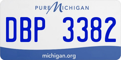 MI license plate DBP3382