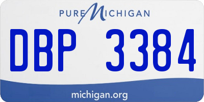 MI license plate DBP3384