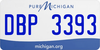 MI license plate DBP3393