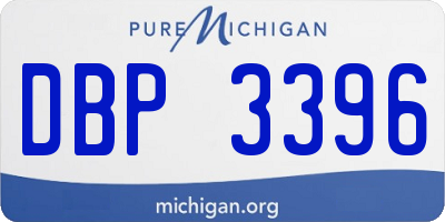 MI license plate DBP3396