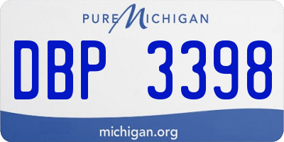 MI license plate DBP3398