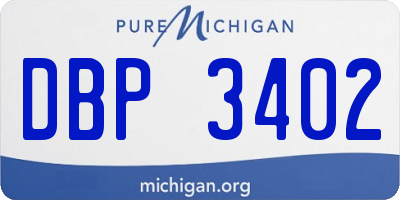 MI license plate DBP3402
