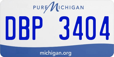 MI license plate DBP3404