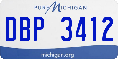 MI license plate DBP3412