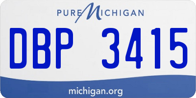 MI license plate DBP3415