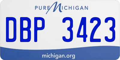 MI license plate DBP3423