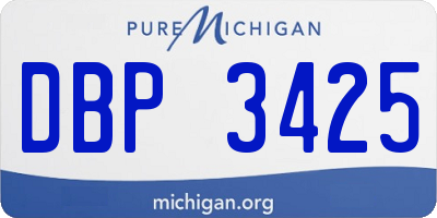 MI license plate DBP3425