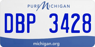 MI license plate DBP3428