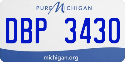 MI license plate DBP3430