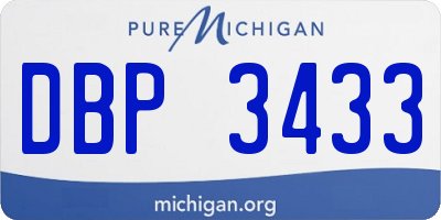 MI license plate DBP3433