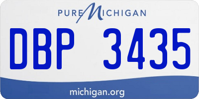 MI license plate DBP3435