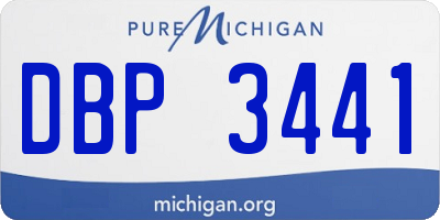 MI license plate DBP3441