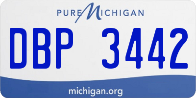 MI license plate DBP3442