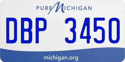 MI license plate DBP3450