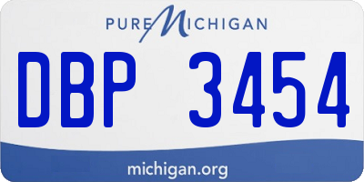 MI license plate DBP3454