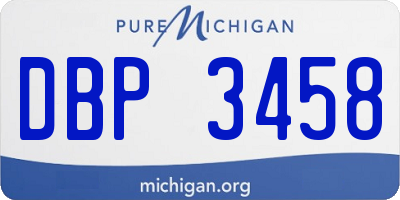 MI license plate DBP3458