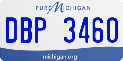 MI license plate DBP3460