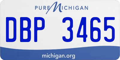 MI license plate DBP3465