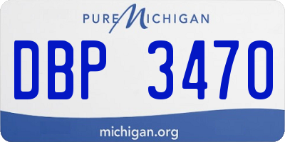 MI license plate DBP3470