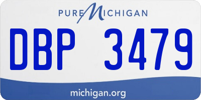 MI license plate DBP3479