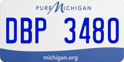 MI license plate DBP3480