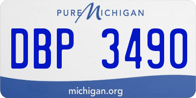 MI license plate DBP3490