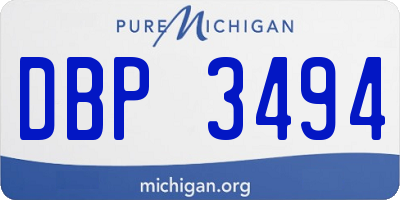 MI license plate DBP3494