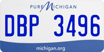 MI license plate DBP3496