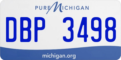 MI license plate DBP3498