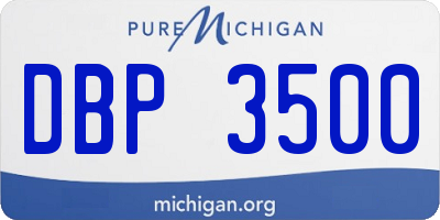 MI license plate DBP3500