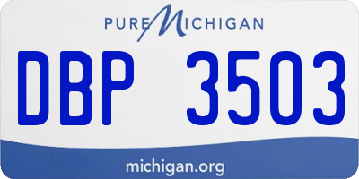 MI license plate DBP3503