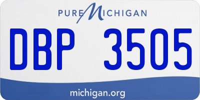 MI license plate DBP3505