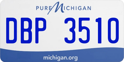 MI license plate DBP3510