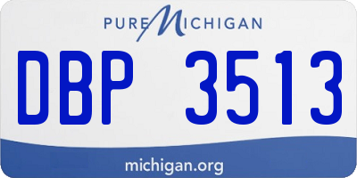 MI license plate DBP3513
