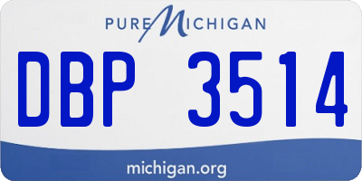 MI license plate DBP3514
