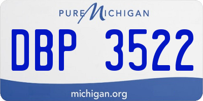 MI license plate DBP3522