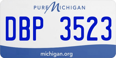 MI license plate DBP3523
