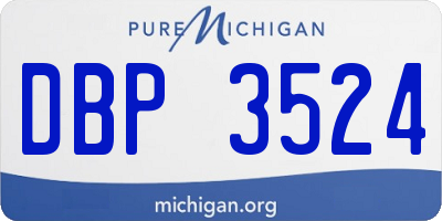 MI license plate DBP3524