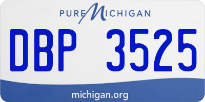 MI license plate DBP3525