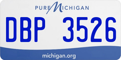 MI license plate DBP3526