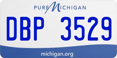 MI license plate DBP3529