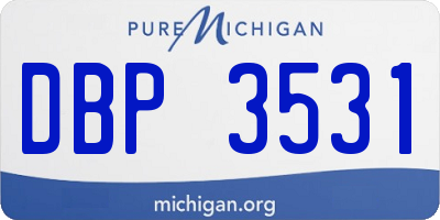 MI license plate DBP3531