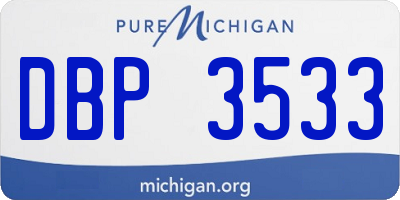 MI license plate DBP3533