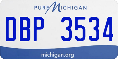 MI license plate DBP3534