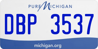 MI license plate DBP3537