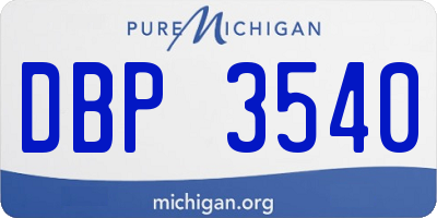 MI license plate DBP3540