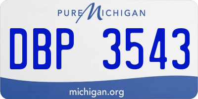 MI license plate DBP3543