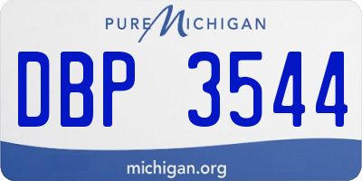 MI license plate DBP3544