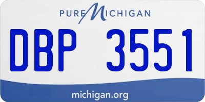 MI license plate DBP3551